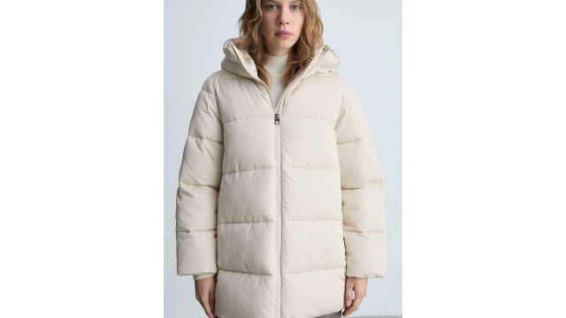 MANGO Hooded Longline Puffer Coat