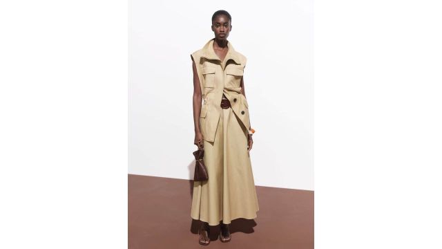 MANGO Twill Weave Spread Collar Single-Breasted Overcoat with Utility Pockets