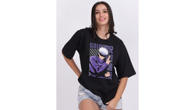 Mad Over Print Anime Cotton Printed Oversized T-shirt
