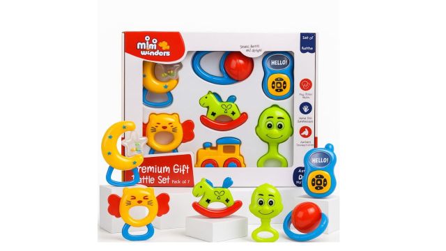 Mini Wonders Baby Rattle Set (7‑Piece)