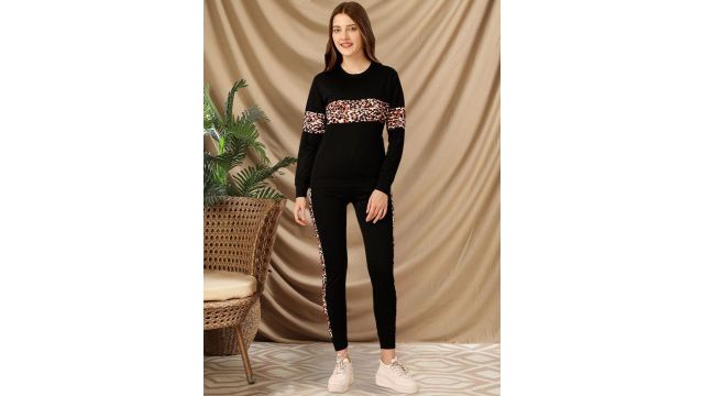 Moda Rapido Black T-Shirt & Joggers Co-Ord Set