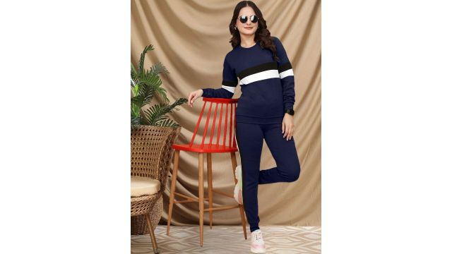 Moda Rapido Blue Colourblocked Sweatshirt Co-Ords