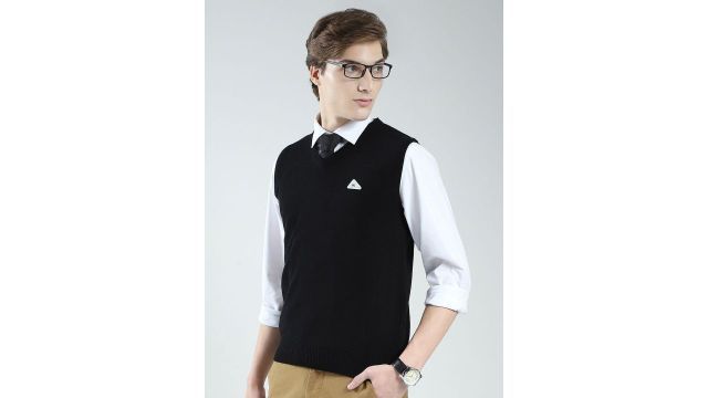 Monte Carlo Men V Neck Sleeveless Woollen Vest Sweater