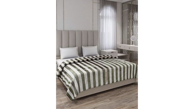 Monte Carlo Olive Green & White Striped AC Blanket
