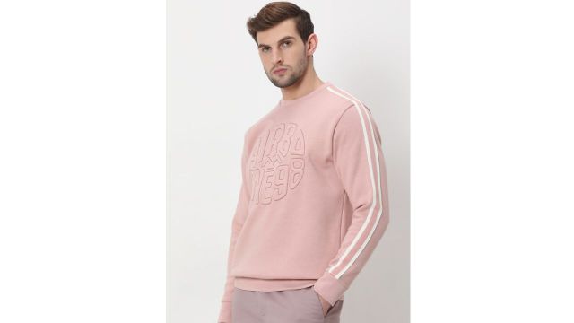 Mufti Typography Embroidered Pullover Sweatshirt