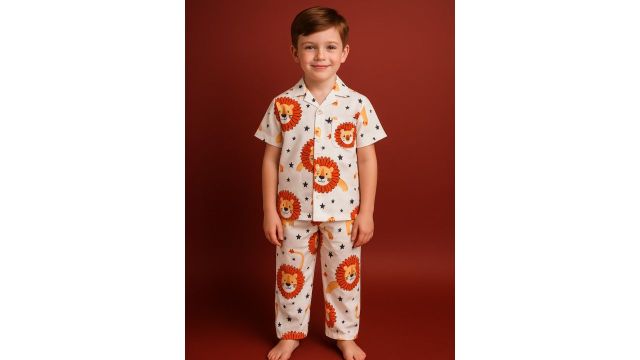 NAUTI KIDZ Pure Woven Cotton Night Suit Set