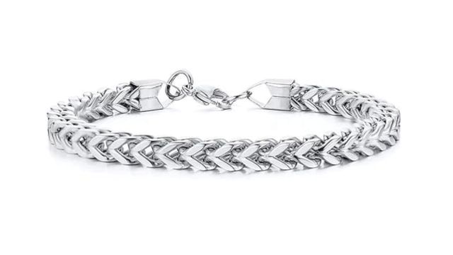 Nakabh Cuban 8 inch Stainless Steel Bracelet for Men Boys