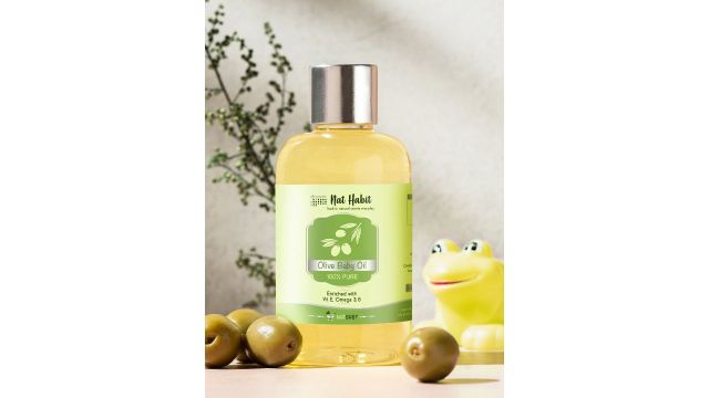 Nat Habit Kids Pure Olive Baby Oil Enriched with Vit E Omega-3, 6 - 100ml