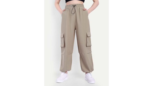Next One Women High-Rise Baggy Fit Cargo Joggers