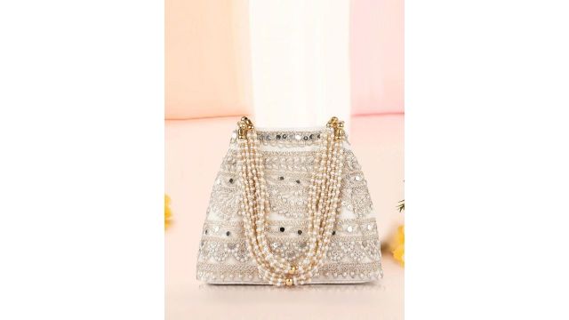 PLANX Embroidered Embellished Potli Clutch