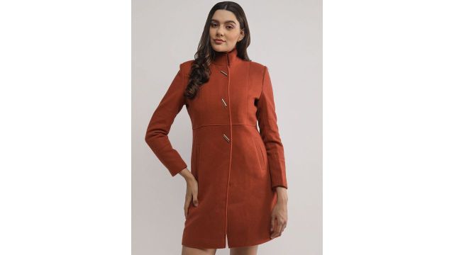 PROTEX Women Solid Single Breasted Winter Woollen Overcoat