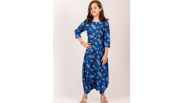 Pasha Girls Midnight Blue Dhoti Jumpsuit