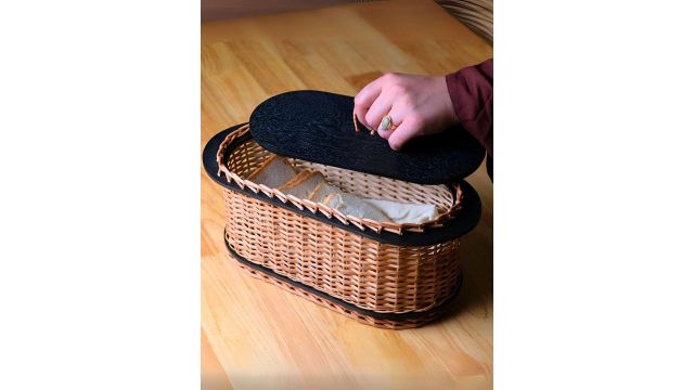 Peepul Tree Piece of 2 Peepul Tree Wicker Bread Basket & Storage Box Combo