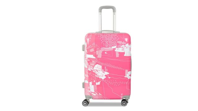 Polo Class Pink 4-Pieces Printed Hard Case Luggage Trolley & Vanity Bag Set