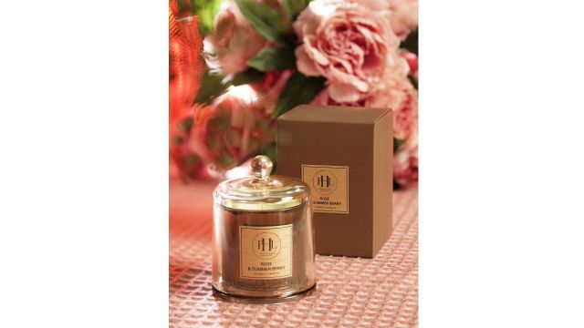 Pure Home and Living Brown Rose & Summer Berry Scented Jar Candle