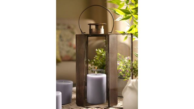 Pure Home and Living Purple Black Amber Pillar Candle