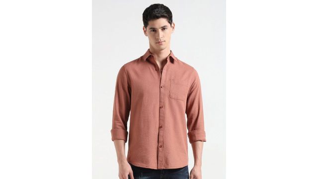 R&B Opaque Cotton Casual Shirt