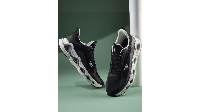 Red Chief Men Mesh Running Non‑Marking Shoes (Black)