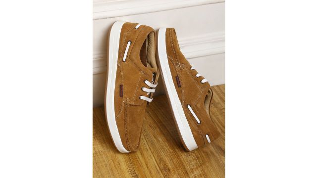 Red Chief Men Rust Leather Casual Sneakers (Boat‑Style)