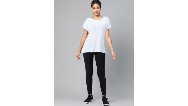 Reebok Women Blue Rc Activchill+ Cotton Placement Print Training T-Shirt