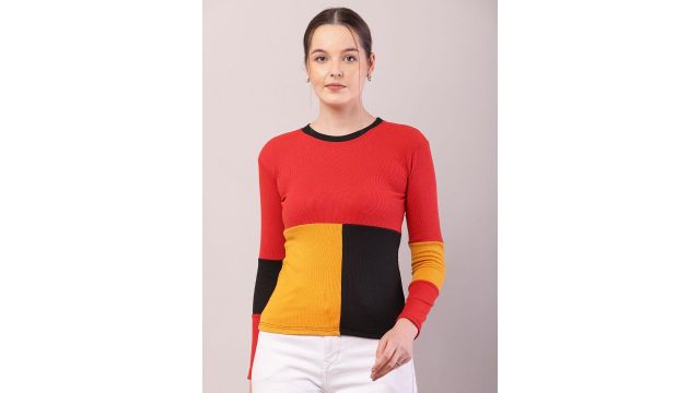 RiseMax Women Colourblocked Top