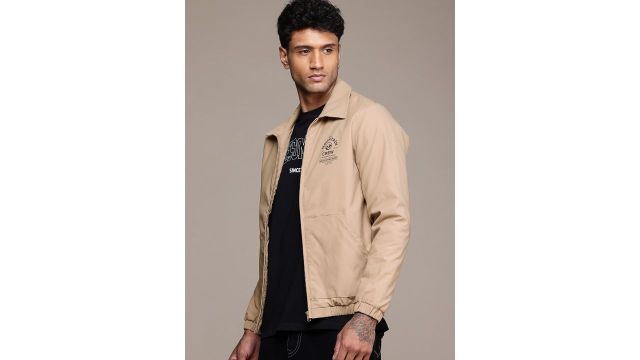 Roadster The Life Co. Typography Printed Padded Jacket