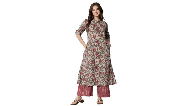 Rytras Women Kurta with Palazzo Pant Set