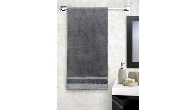 SPACES Grey Solid 600 GSM Hydro Cotton Towel