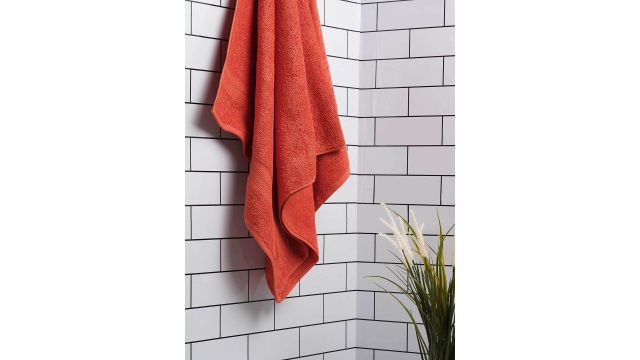 SPACES Red 450GSM Pure Cotton Bath Towel