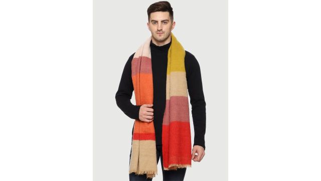 SWI Stylish Men Colourblocked Wool Muffler