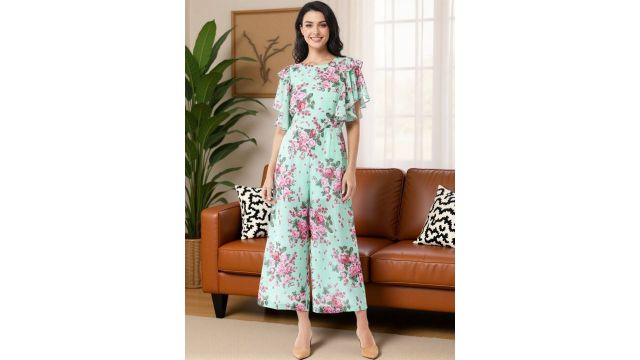 SZN Women Pastel Floral Printed Basic Jumpsuit