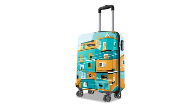 Safari Oasis Neo Printed 8-Wheel Hard-Sided Cabin Trolley Bag