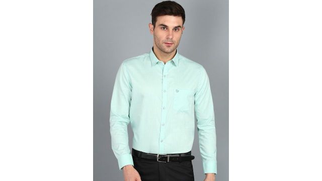 Sam and Jack Smart Spread Collar Regular Fit Cotton Formal Shirt
