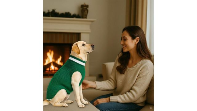 Soft Warm Dog Sweater for Large Dogs (Green, 3XL 24")