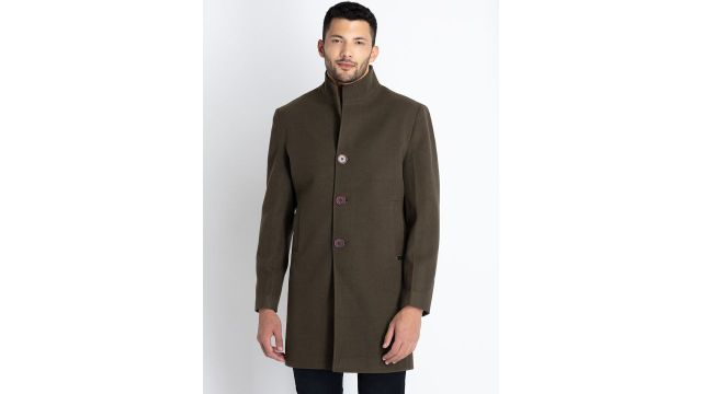 Status Quo High Neck Tailored Longline Overcoat