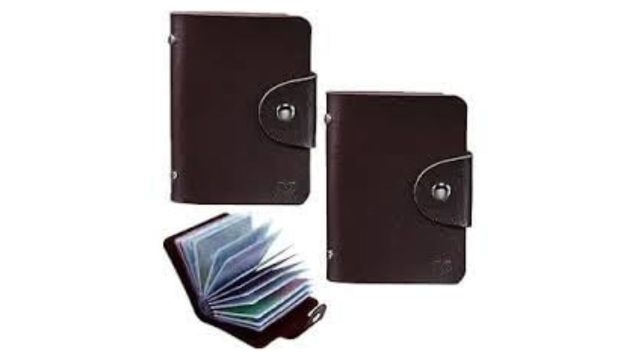 Stealodeal 28 Slots PU Leather Card Holder (Brown)