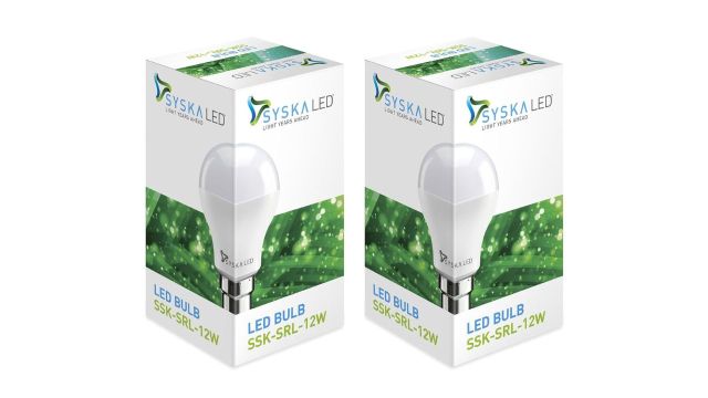 Syska Ssk-Srl-12W Base B22 12-Watt Led Bulb (Pack Of 2)