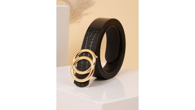 Teakwood Leathers Women Textured Leather Belt
