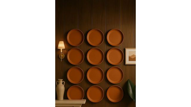 The Handicraftian WALLPLATE Clay Matte Hanging Hall Wall Plates-11In