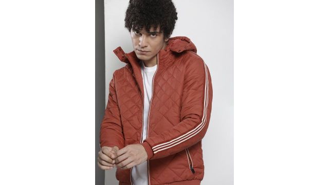 The Indian Garage Co Men Zip-Front Hooded Puffer Jacket