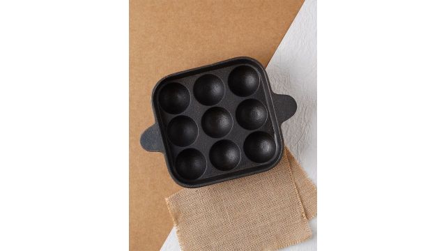The Indus Valley Black Pre Seasoned Super Smooth Cast Iron Paniyaram/Paddu Pan