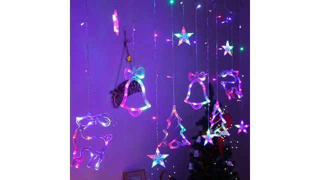 The Purple Tree LED Christmas Star Deer Hanging Curtain