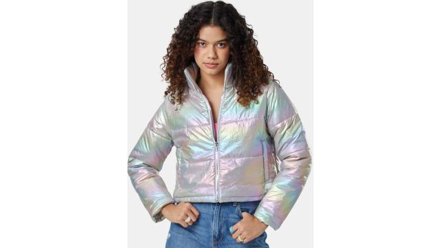 The Souled Store Women Crop Puffer Jacket