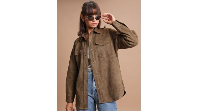 Tokyo Talkies Spread Collar Open Front Jacket