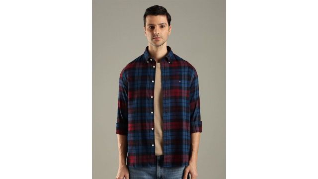 Tommy Hilfiger Men Tartan Checks Checked Casual Shirt