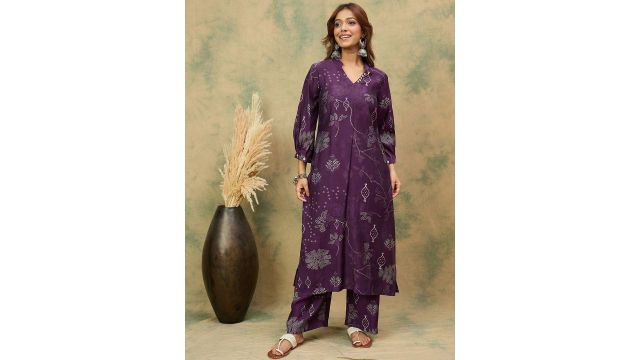 Varanga Women Bandhani Printed Kurta with Trousers