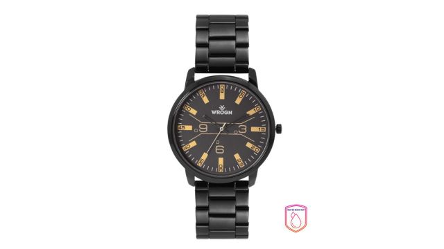 WROGN Men Black Dial & Straps Trend Savy Analogue Watch WRG00041H
