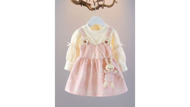 YK Girls Floral Printed Fit & Flare Dress