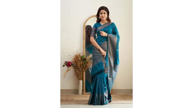Yashika Women's Banarasi Kanjivaram Cotton Silk Jaquard Saree