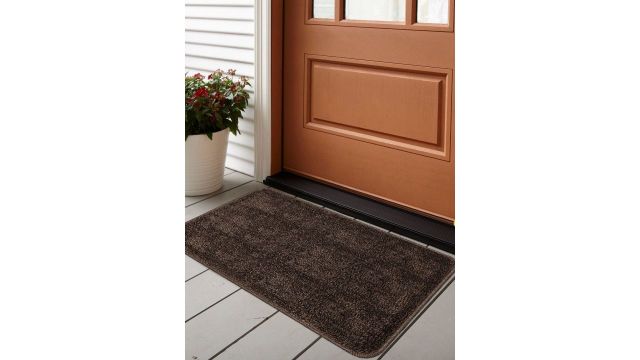bsb home Coffee Brown 2‑Piece Textured Non‑Slip Doormats